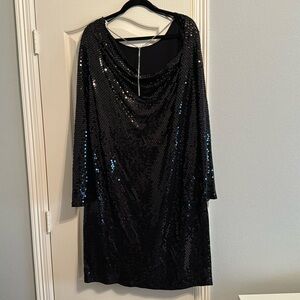 Michael Kors  Black Sequin Dress 2X